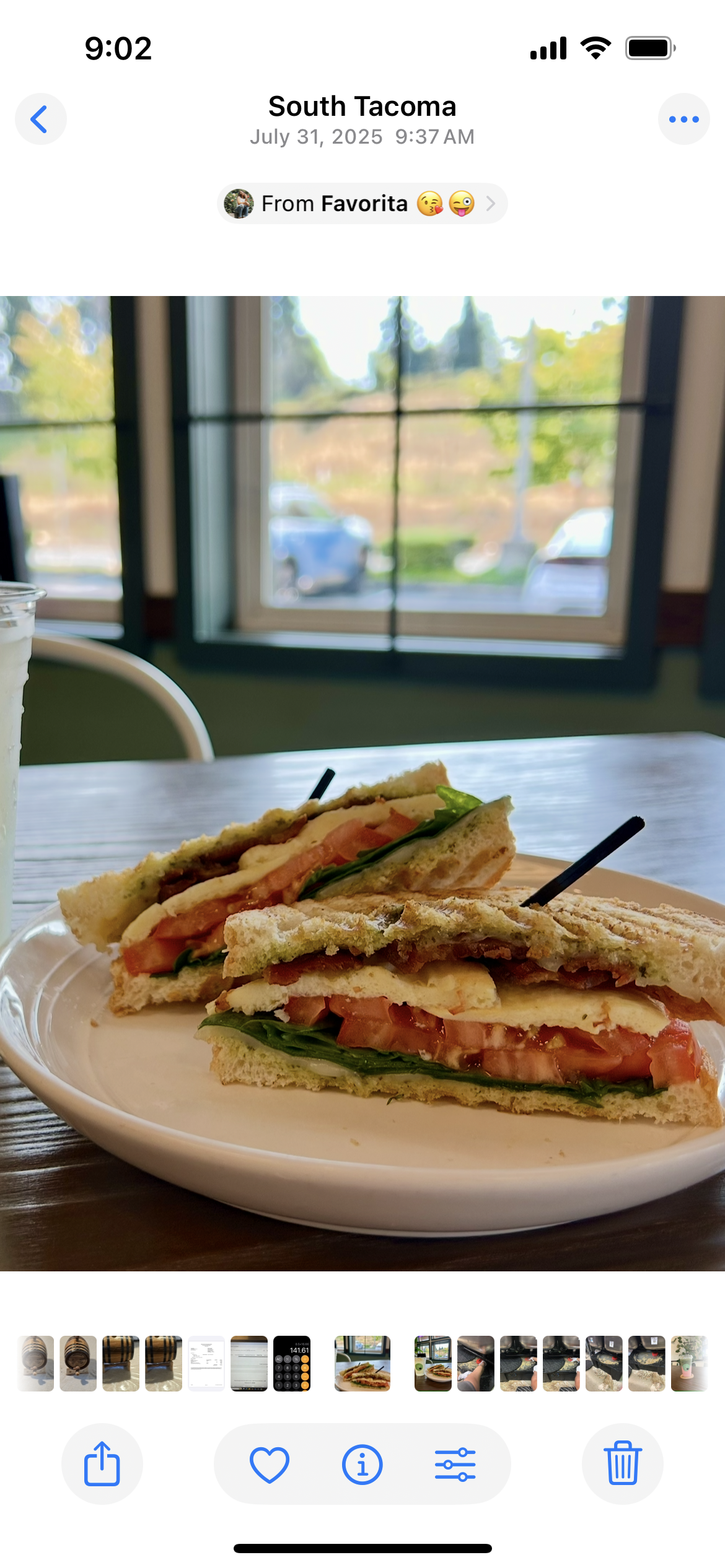 Pesto breakfast sandwich