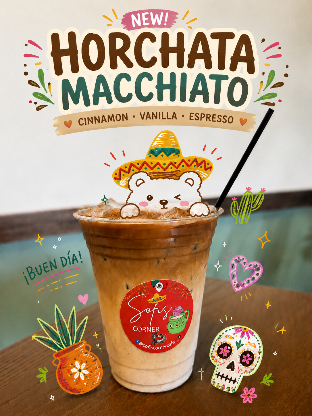 Horchata Macchiato — June special at Sofi's Corner Cafe